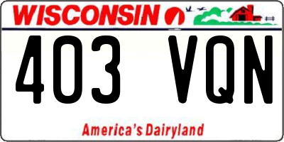 WI license plate 403VQN