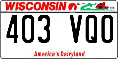 WI license plate 403VQO