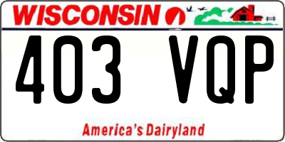 WI license plate 403VQP