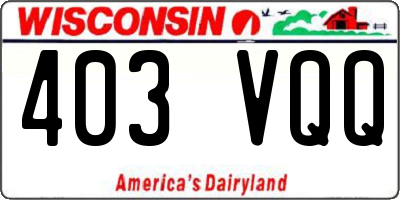 WI license plate 403VQQ