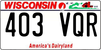 WI license plate 403VQR