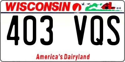 WI license plate 403VQS