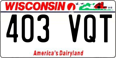 WI license plate 403VQT