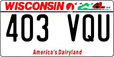 WI license plate 403VQU