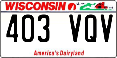 WI license plate 403VQV
