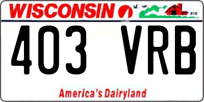 WI license plate 403VRB