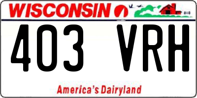 WI license plate 403VRH