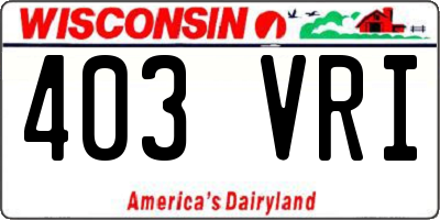 WI license plate 403VRI