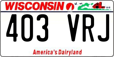 WI license plate 403VRJ