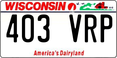 WI license plate 403VRP
