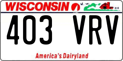 WI license plate 403VRV