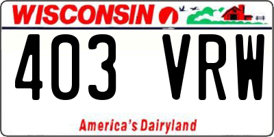 WI license plate 403VRW