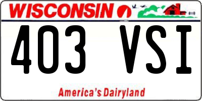 WI license plate 403VSI