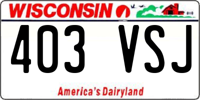 WI license plate 403VSJ