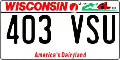 WI license plate 403VSU