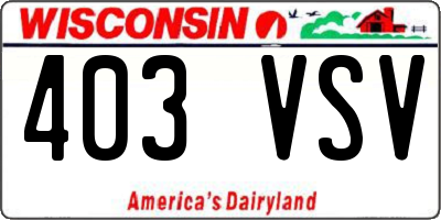 WI license plate 403VSV