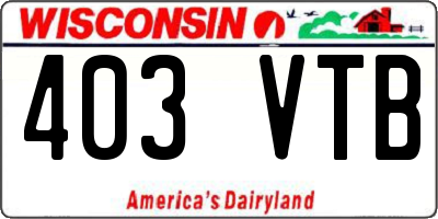 WI license plate 403VTB