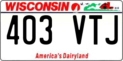 WI license plate 403VTJ
