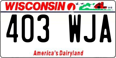WI license plate 403WJA