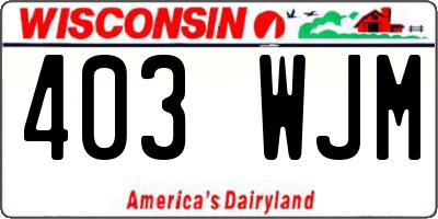 WI license plate 403WJM