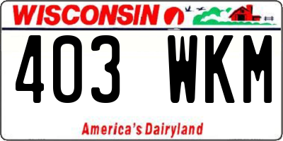 WI license plate 403WKM