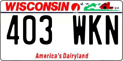 WI license plate 403WKN
