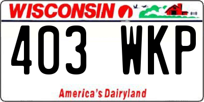WI license plate 403WKP
