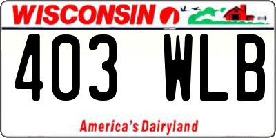 WI license plate 403WLB