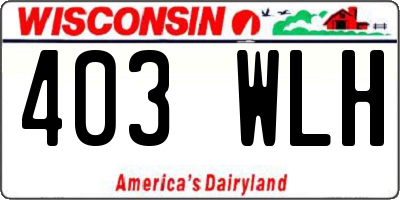 WI license plate 403WLH