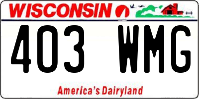 WI license plate 403WMG