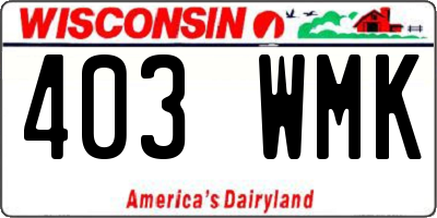 WI license plate 403WMK
