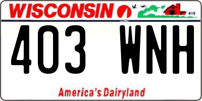 WI license plate 403WNH