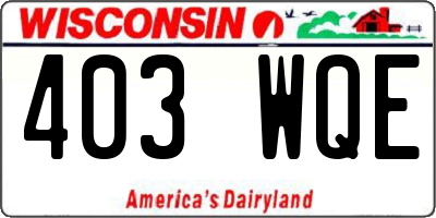 WI license plate 403WQE