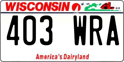 WI license plate 403WRA