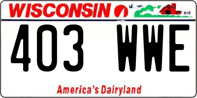 WI license plate 403WWE
