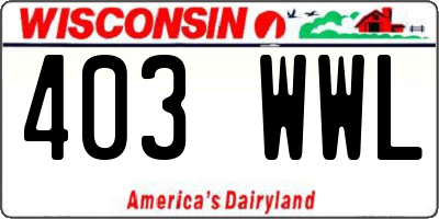 WI license plate 403WWL