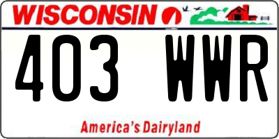 WI license plate 403WWR