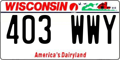 WI license plate 403WWY