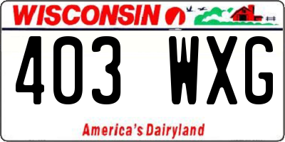 WI license plate 403WXG