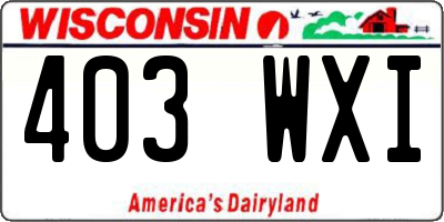 WI license plate 403WXI