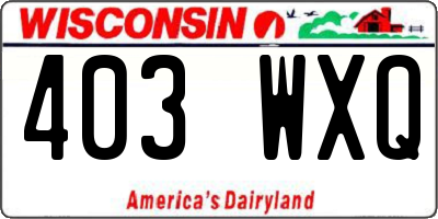WI license plate 403WXQ