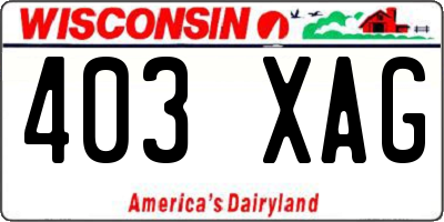 WI license plate 403XAG