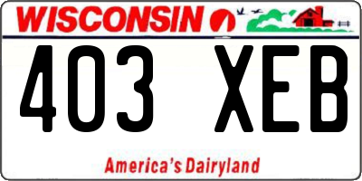 WI license plate 403XEB