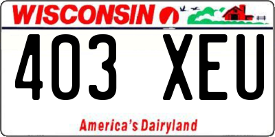 WI license plate 403XEU