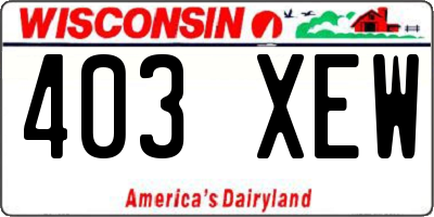 WI license plate 403XEW