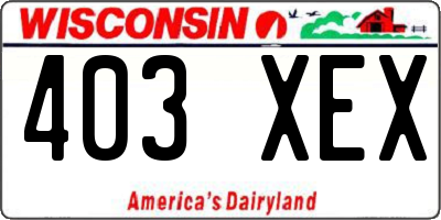 WI license plate 403XEX