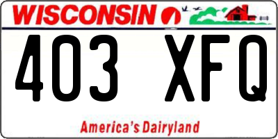 WI license plate 403XFQ