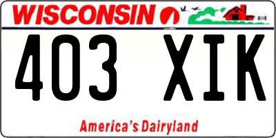 WI license plate 403XIK