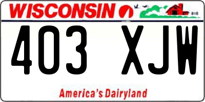 WI license plate 403XJW