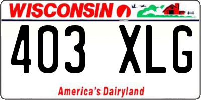 WI license plate 403XLG
